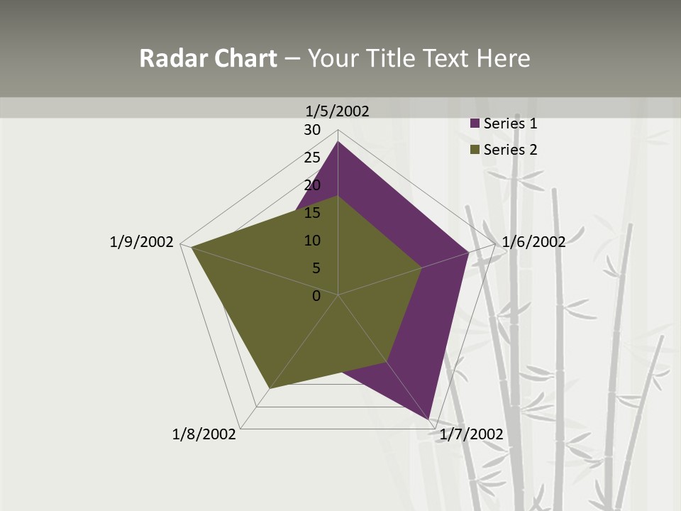 A Bamboo Tree Is Shown With A Gray Background PowerPoint Template