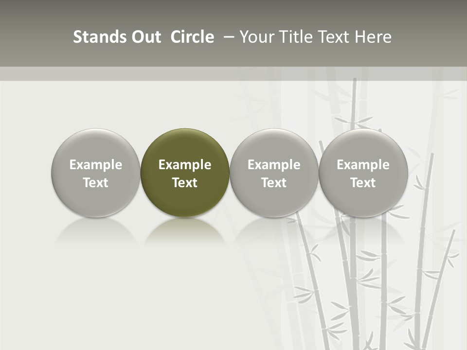 A Bamboo Tree Is Shown With A Gray Background PowerPoint Template