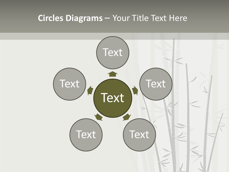 A Bamboo Tree Is Shown With A Gray Background PowerPoint Template