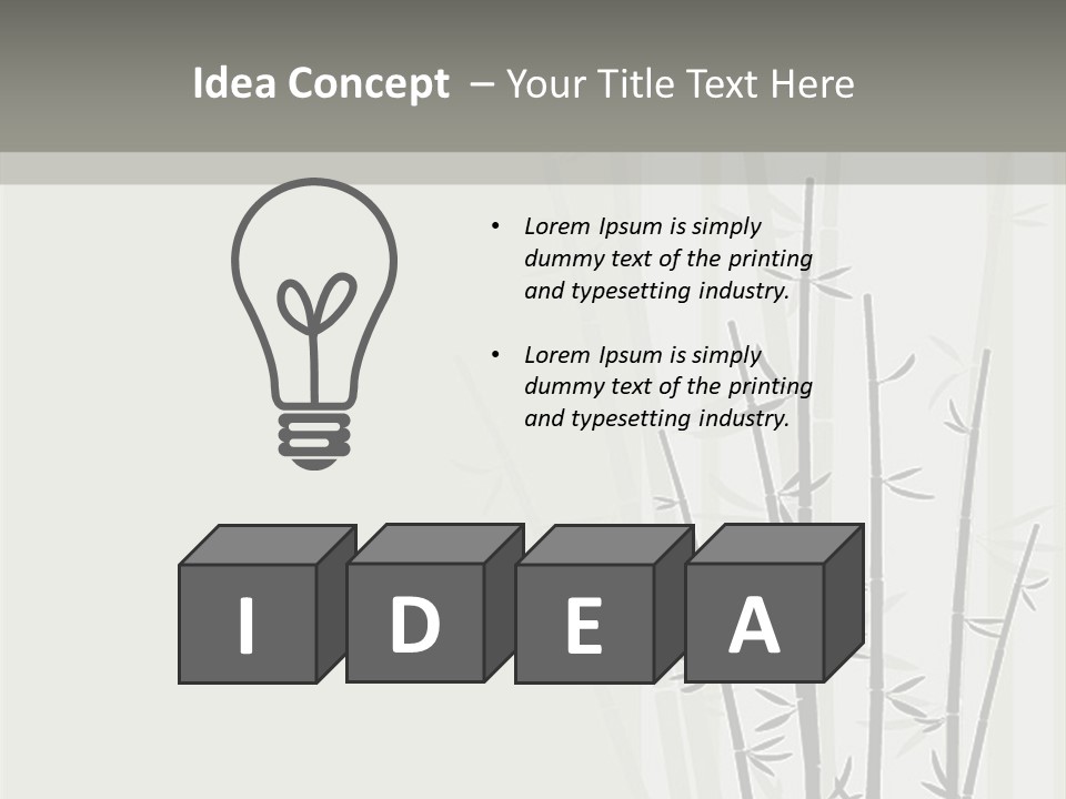 A Bamboo Tree Is Shown With A Gray Background PowerPoint Template