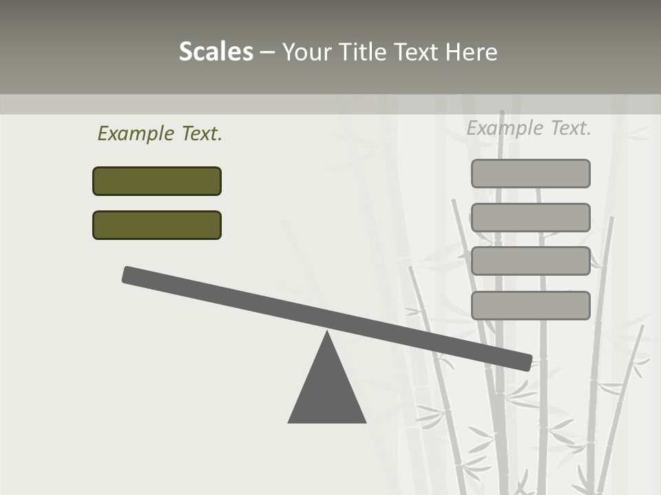 A Bamboo Tree Is Shown With A Gray Background PowerPoint Template