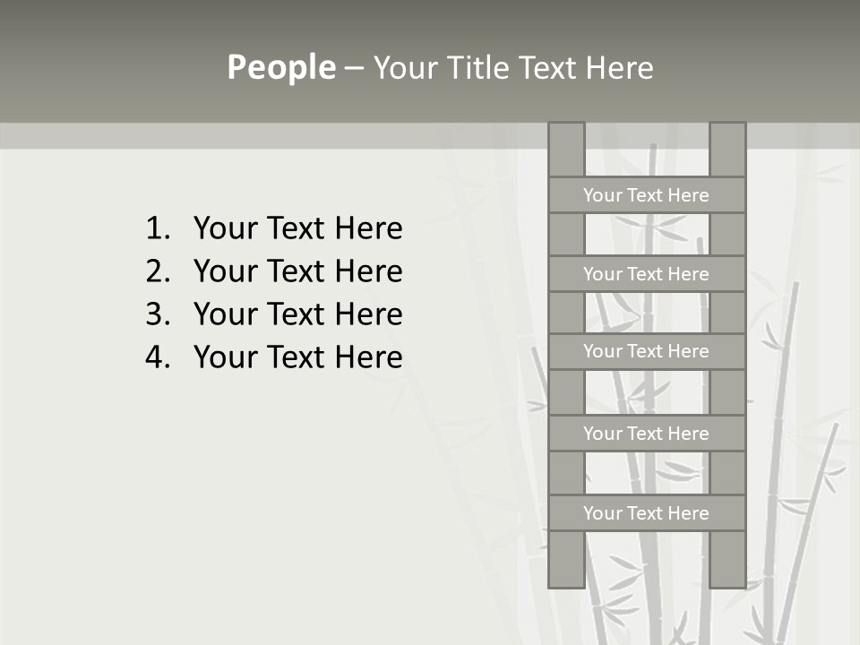 A Bamboo Tree Is Shown With A Gray Background PowerPoint Template