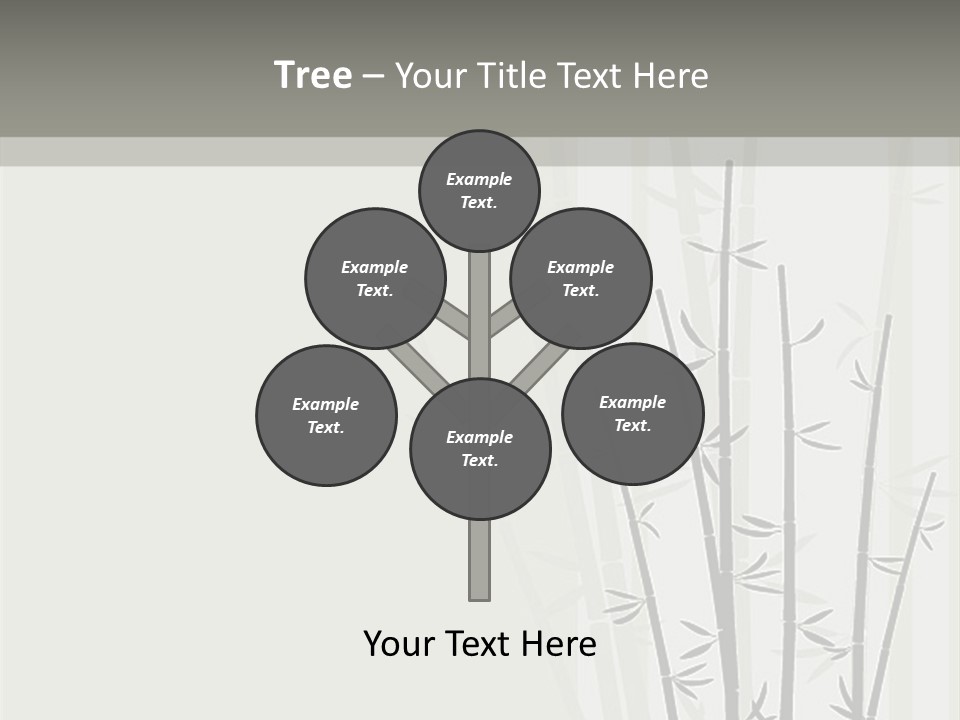 A Bamboo Tree Is Shown With A Gray Background PowerPoint Template