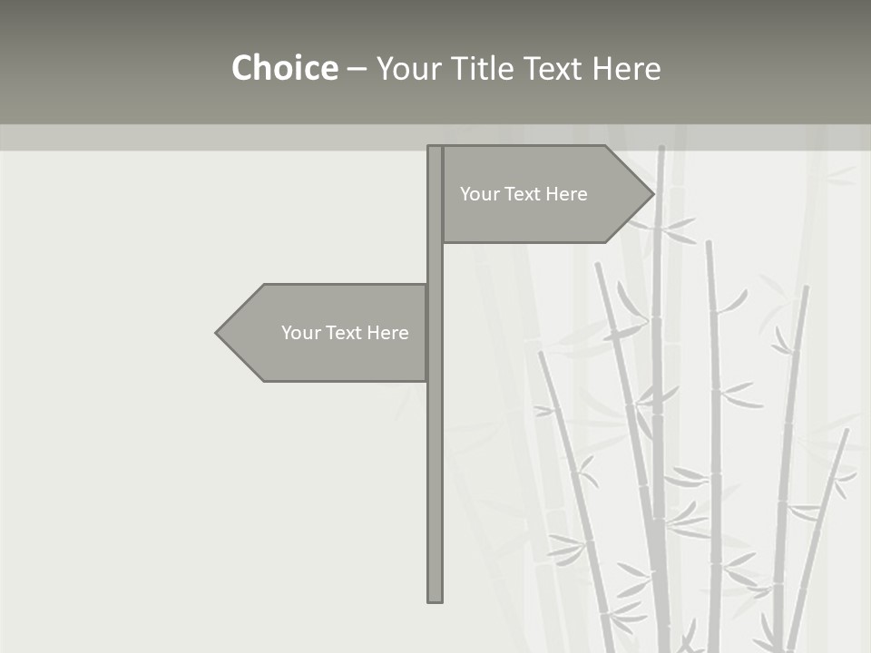 A Bamboo Tree Is Shown With A Gray Background PowerPoint Template