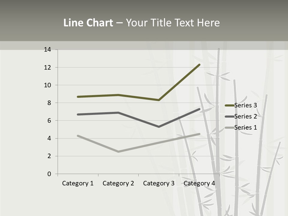 A Bamboo Tree Is Shown With A Gray Background PowerPoint Template