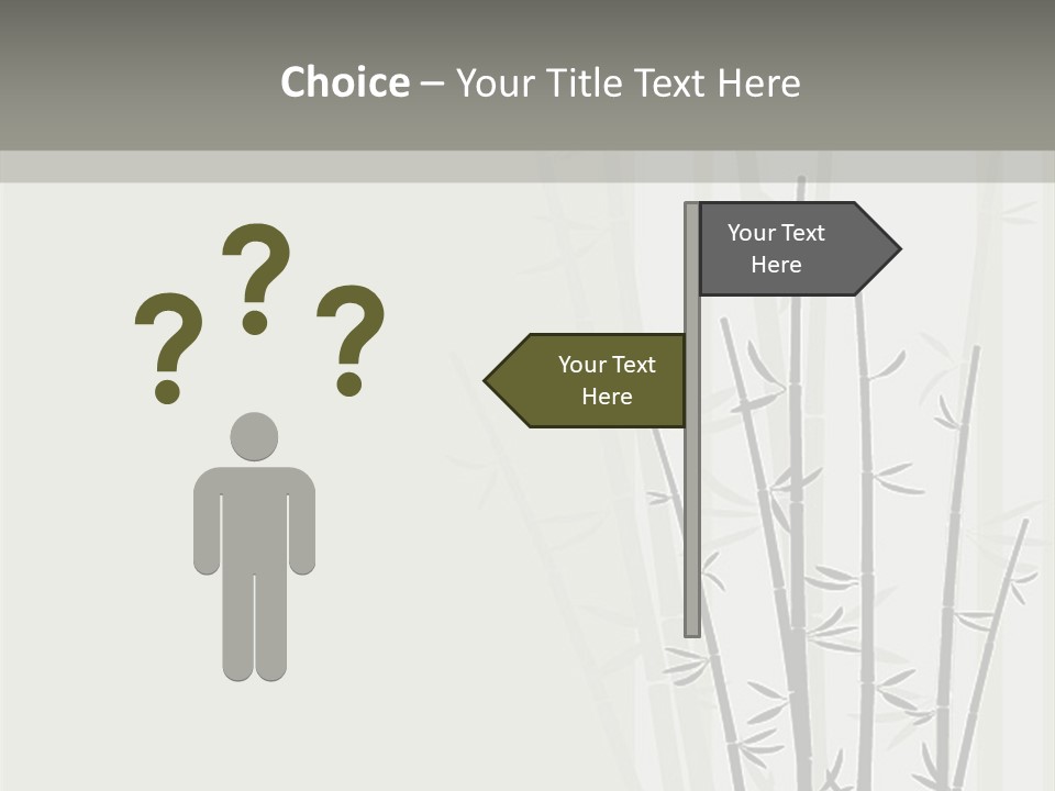 A Bamboo Tree Is Shown With A Gray Background PowerPoint Template