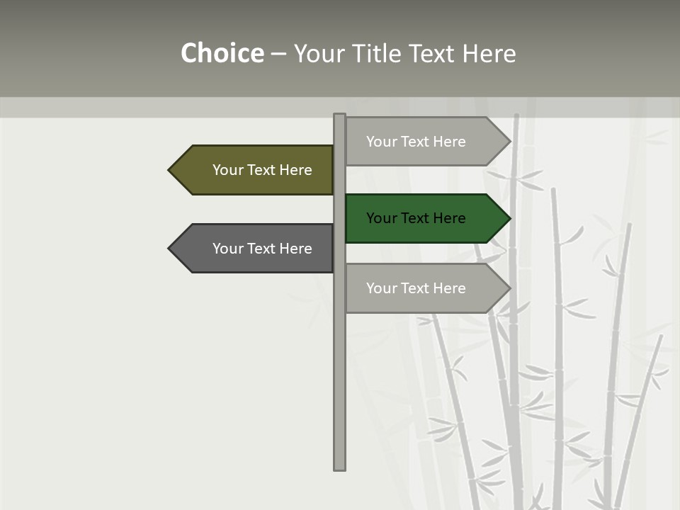 A Bamboo Tree Is Shown With A Gray Background PowerPoint Template