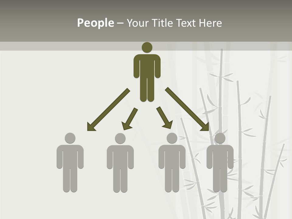 A Bamboo Tree Is Shown With A Gray Background PowerPoint Template