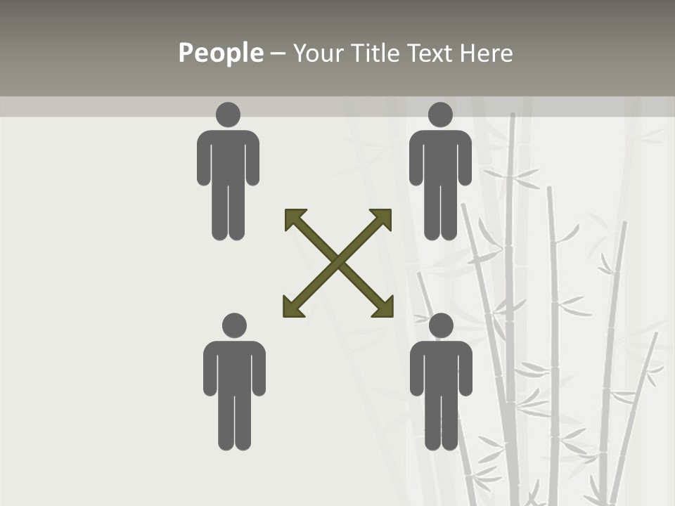 A Bamboo Tree Is Shown With A Gray Background PowerPoint Template