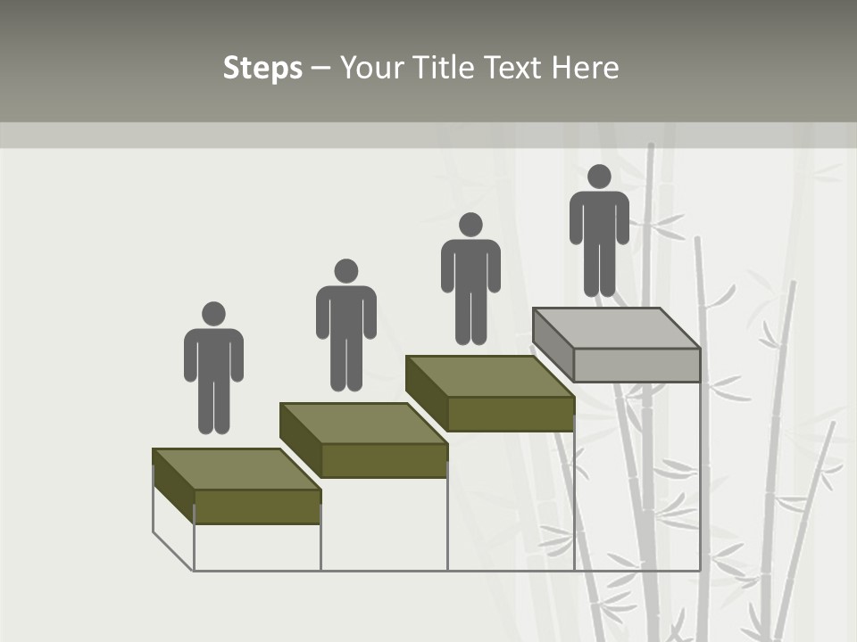 A Bamboo Tree Is Shown With A Gray Background PowerPoint Template