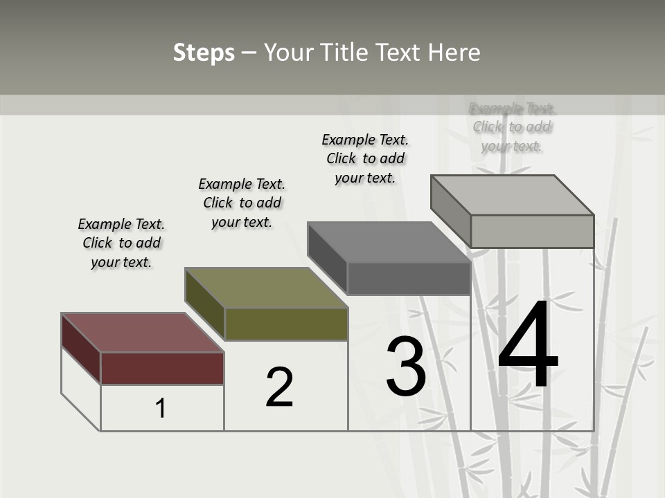 A Bamboo Tree Is Shown With A Gray Background PowerPoint Template