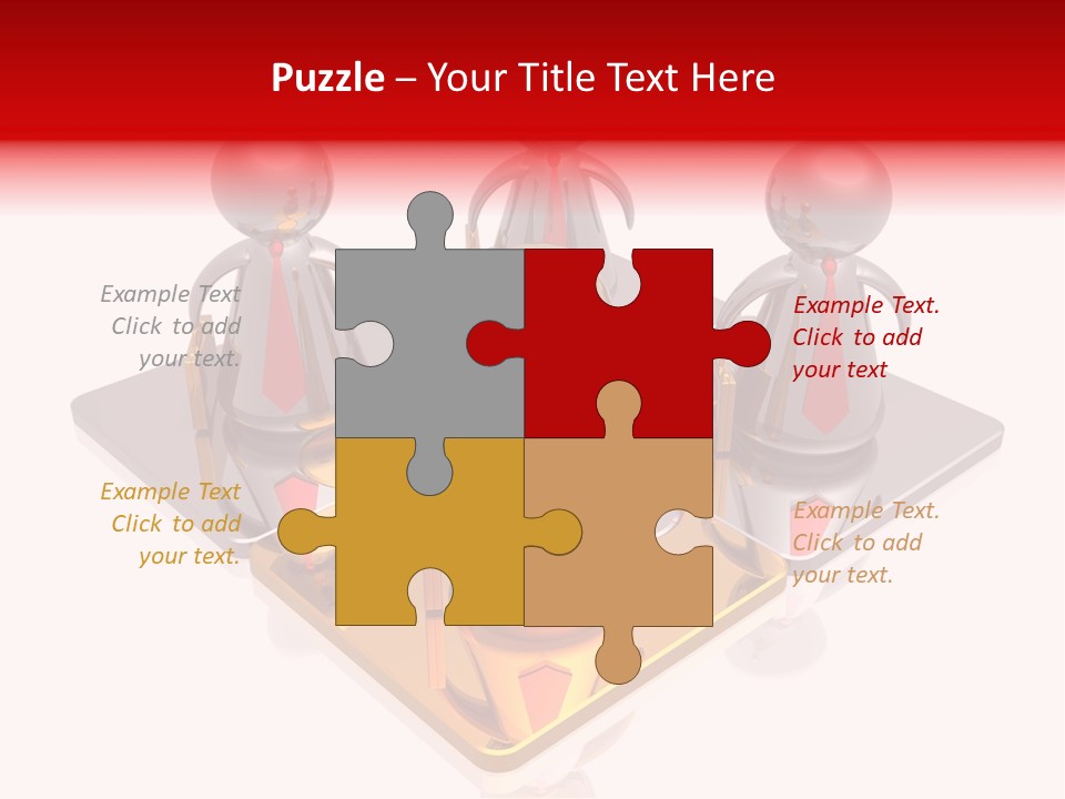 A Group Of People Standing On Top Of A Golden Plate PowerPoint Template