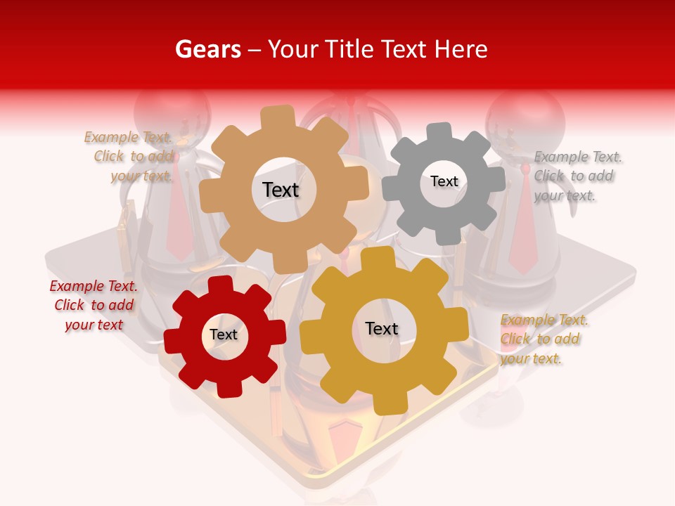 A Group Of People Standing On Top Of A Golden Plate PowerPoint Template