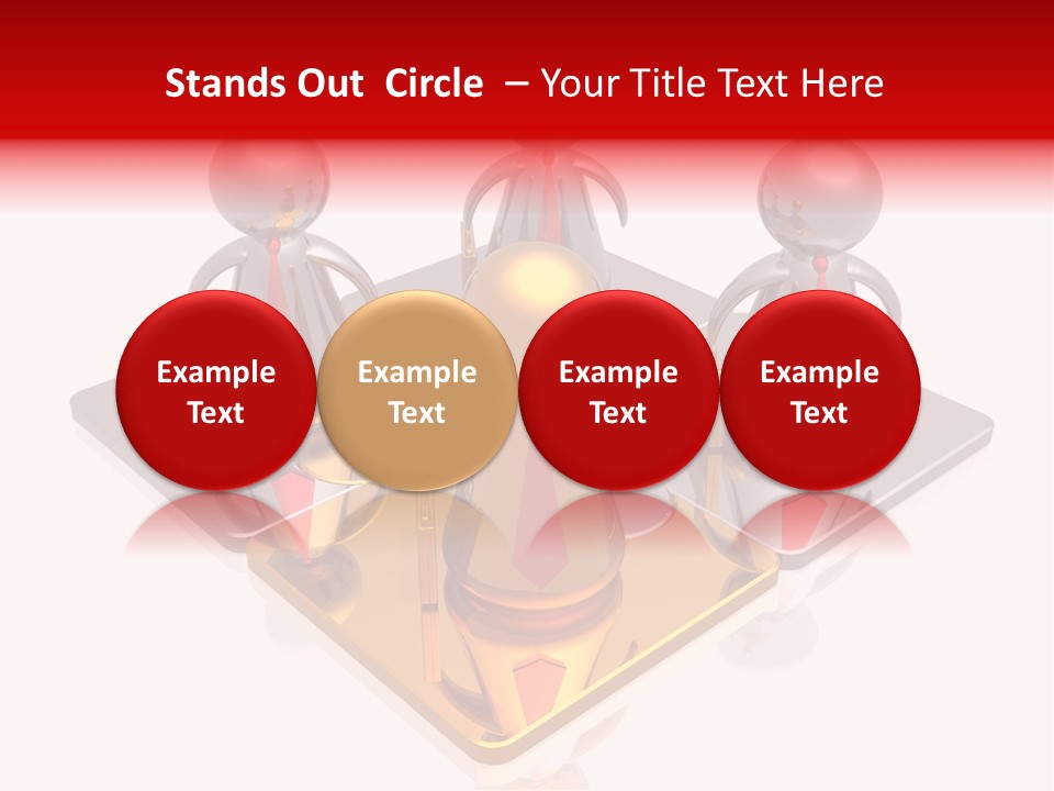 A Group Of People Standing On Top Of A Golden Plate PowerPoint Template