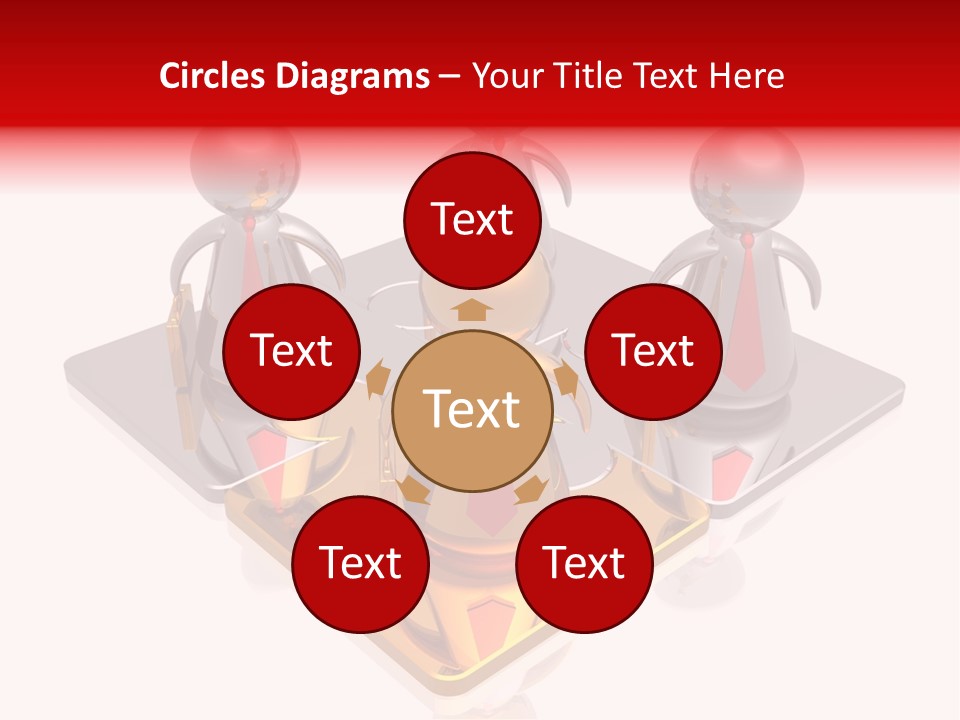 A Group Of People Standing On Top Of A Golden Plate PowerPoint Template