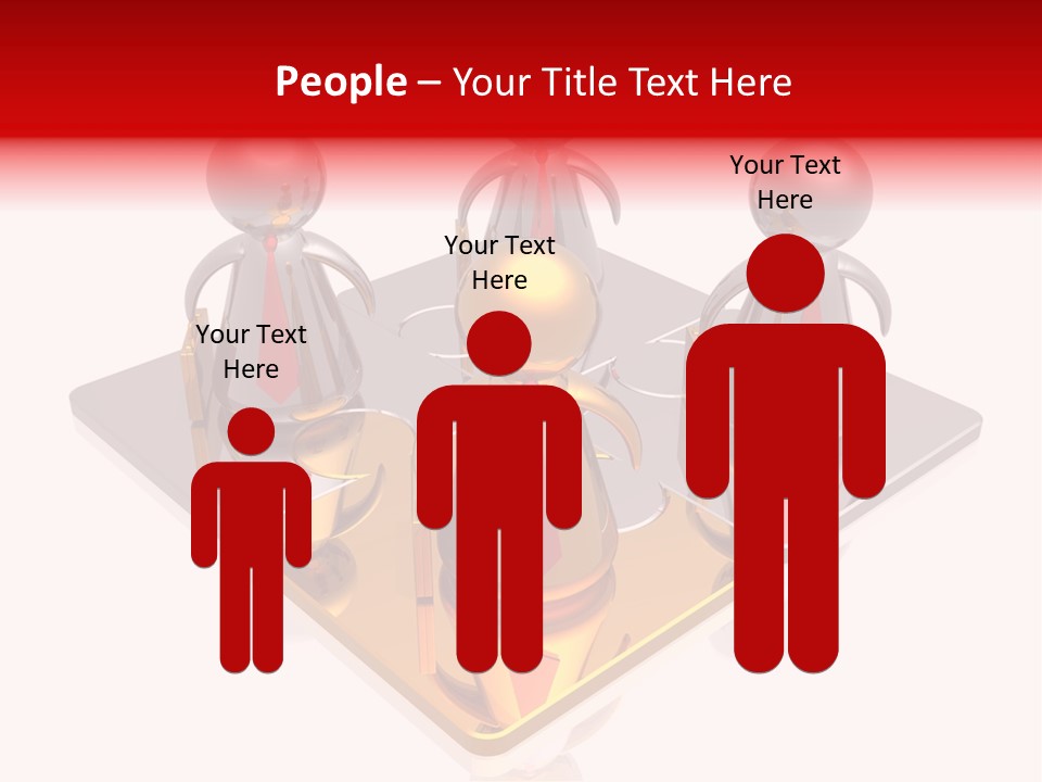 A Group Of People Standing On Top Of A Golden Plate PowerPoint Template