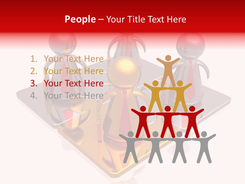 A Group Of People Standing On Top Of A Golden Plate PowerPoint Template