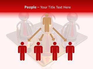 A Group Of People Standing On Top Of A Golden Plate PowerPoint Template