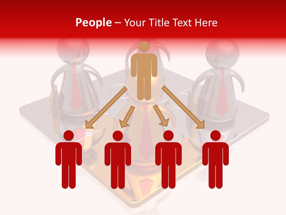 A Group Of People Standing On Top Of A Golden Plate PowerPoint Template