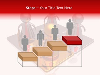 A Group Of People Standing On Top Of A Golden Plate PowerPoint Template