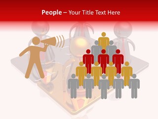 A Group Of People Standing On Top Of A Golden Plate PowerPoint Template