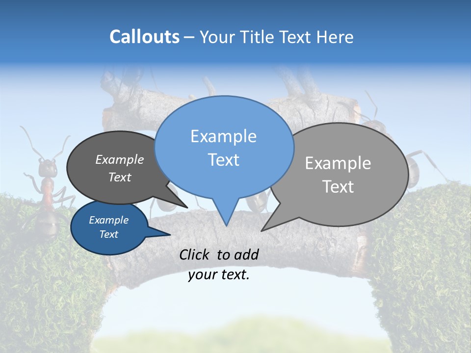 Log Wooden Insects PowerPoint Template