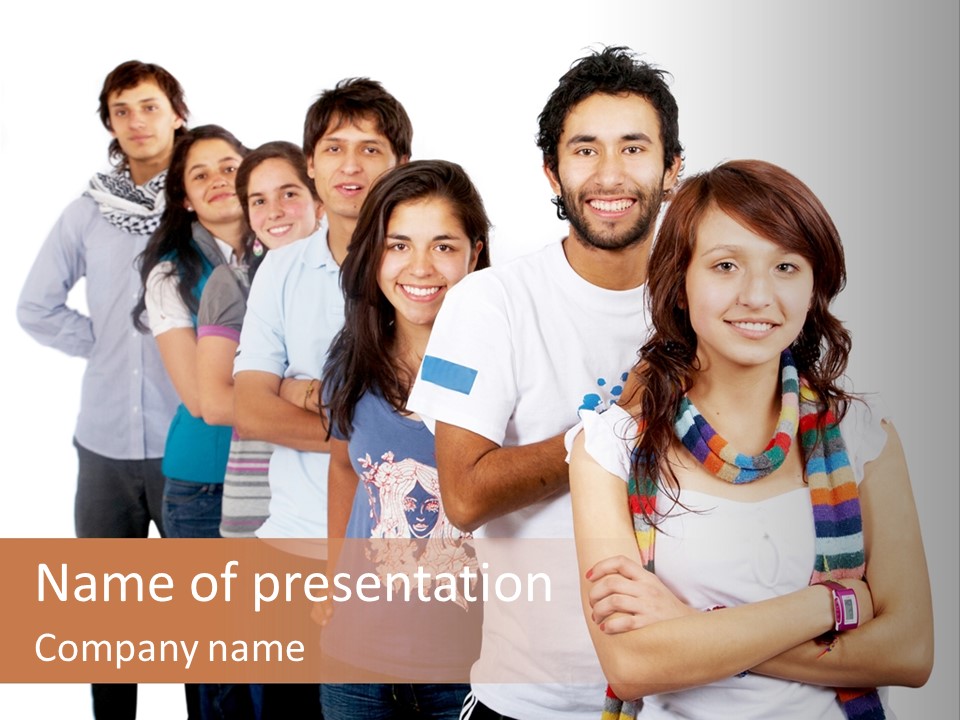 Faces Young Friendship PowerPoint Template