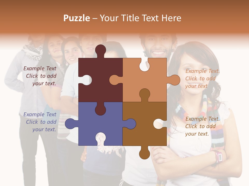 Faces Young Friendship PowerPoint Template