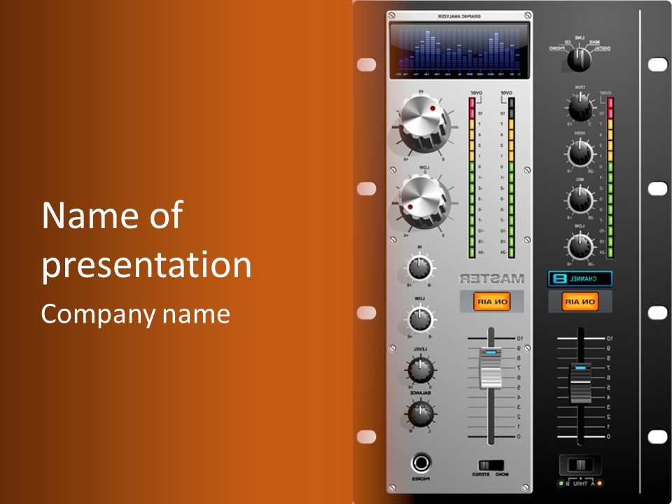 A Sound Board With Buttons And Knobs On It PowerPoint Template