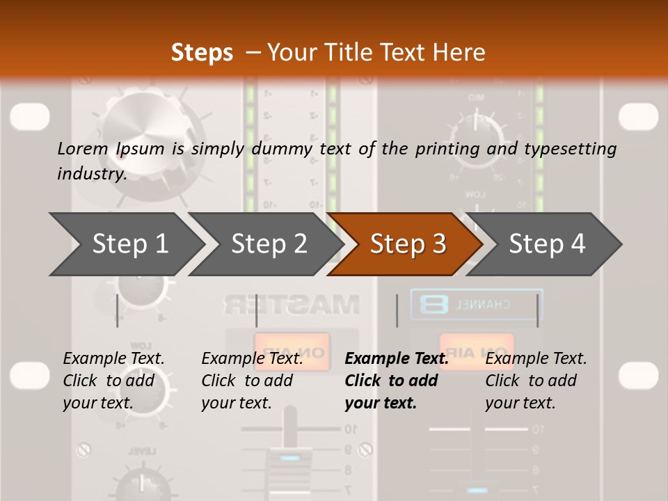 A Sound Board With Buttons And Knobs On It PowerPoint Template