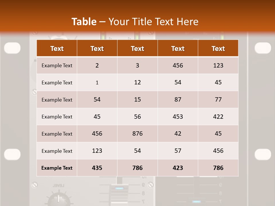 A Sound Board With Buttons And Knobs On It PowerPoint Template