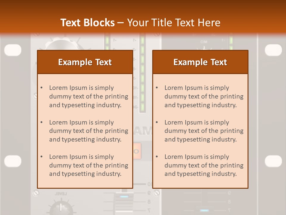 A Sound Board With Buttons And Knobs On It PowerPoint Template