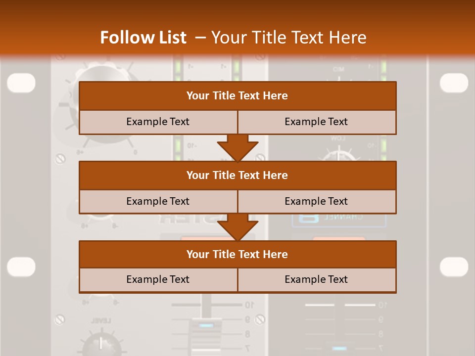 A Sound Board With Buttons And Knobs On It PowerPoint Template