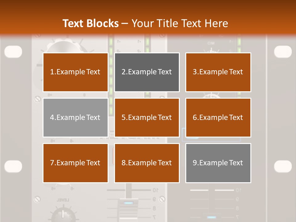 A Sound Board With Buttons And Knobs On It PowerPoint Template
