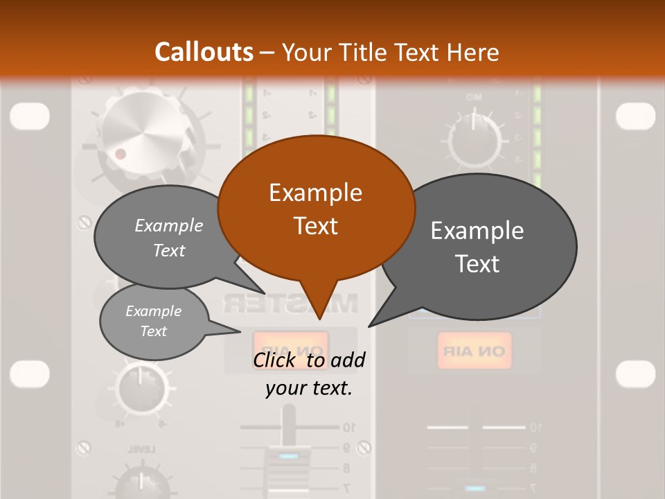 A Sound Board With Buttons And Knobs On It PowerPoint Template
