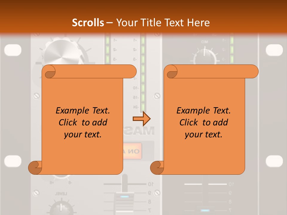 A Sound Board With Buttons And Knobs On It PowerPoint Template