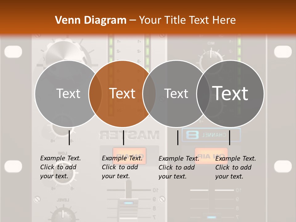 A Sound Board With Buttons And Knobs On It PowerPoint Template