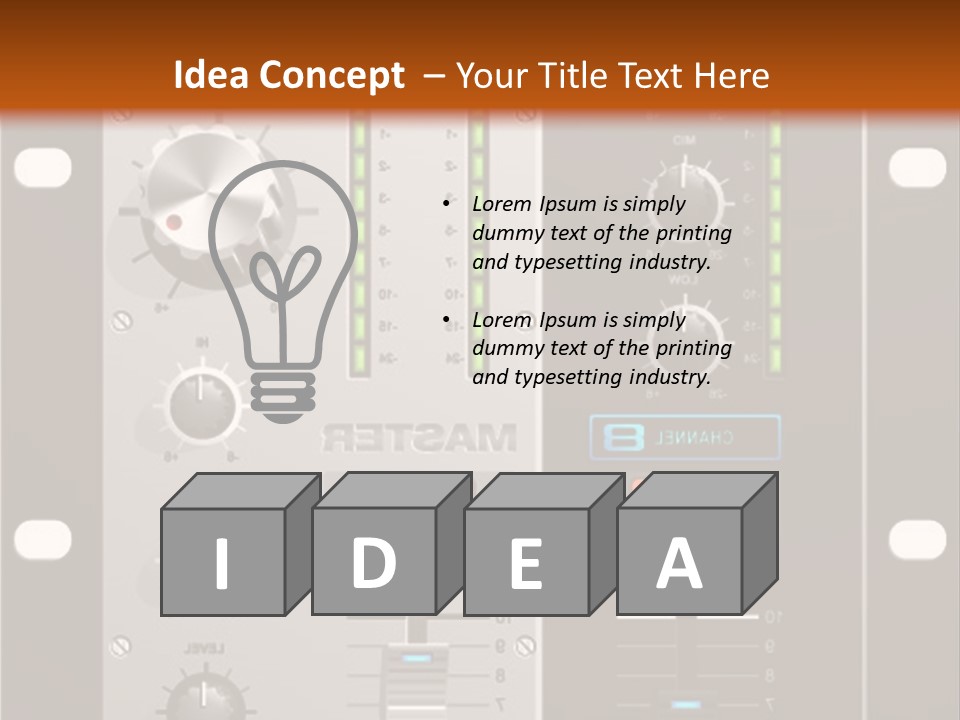 A Sound Board With Buttons And Knobs On It PowerPoint Template