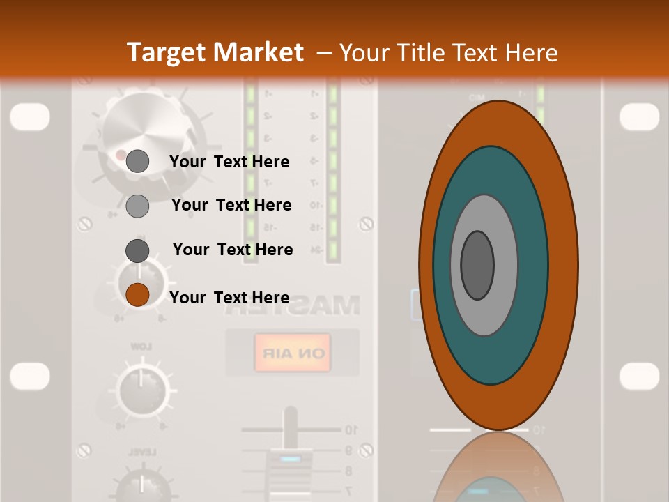 A Sound Board With Buttons And Knobs On It PowerPoint Template