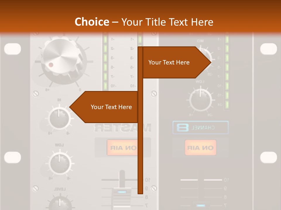 A Sound Board With Buttons And Knobs On It PowerPoint Template