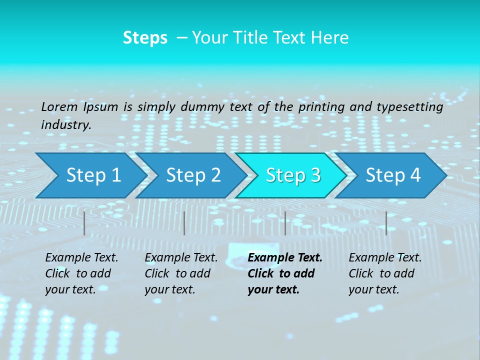 A Computer Circuit Board With Blue Lights On It PowerPoint Template