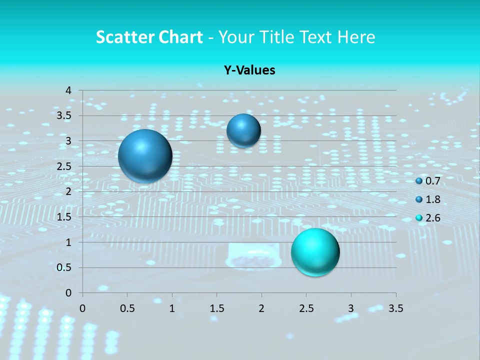 A Computer Circuit Board With Blue Lights On It PowerPoint Template