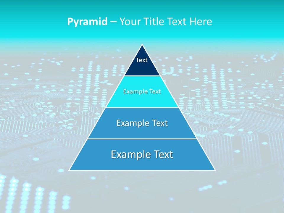 A Computer Circuit Board With Blue Lights On It PowerPoint Template