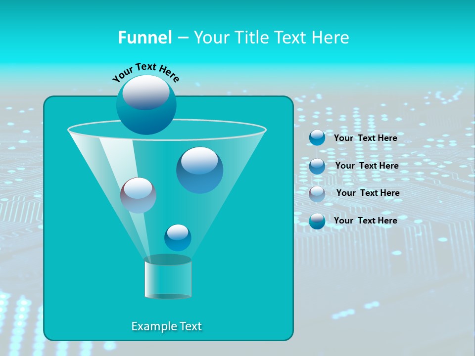 A Computer Circuit Board With Blue Lights On It PowerPoint Template