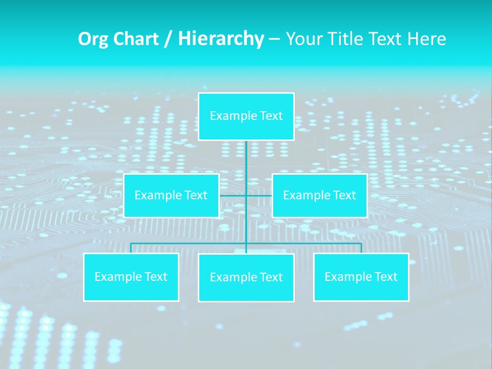A Computer Circuit Board With Blue Lights On It PowerPoint Template