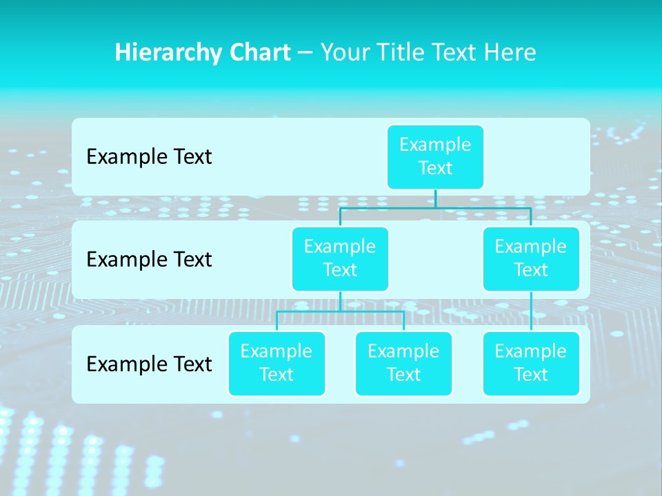 A Computer Circuit Board With Blue Lights On It PowerPoint Template