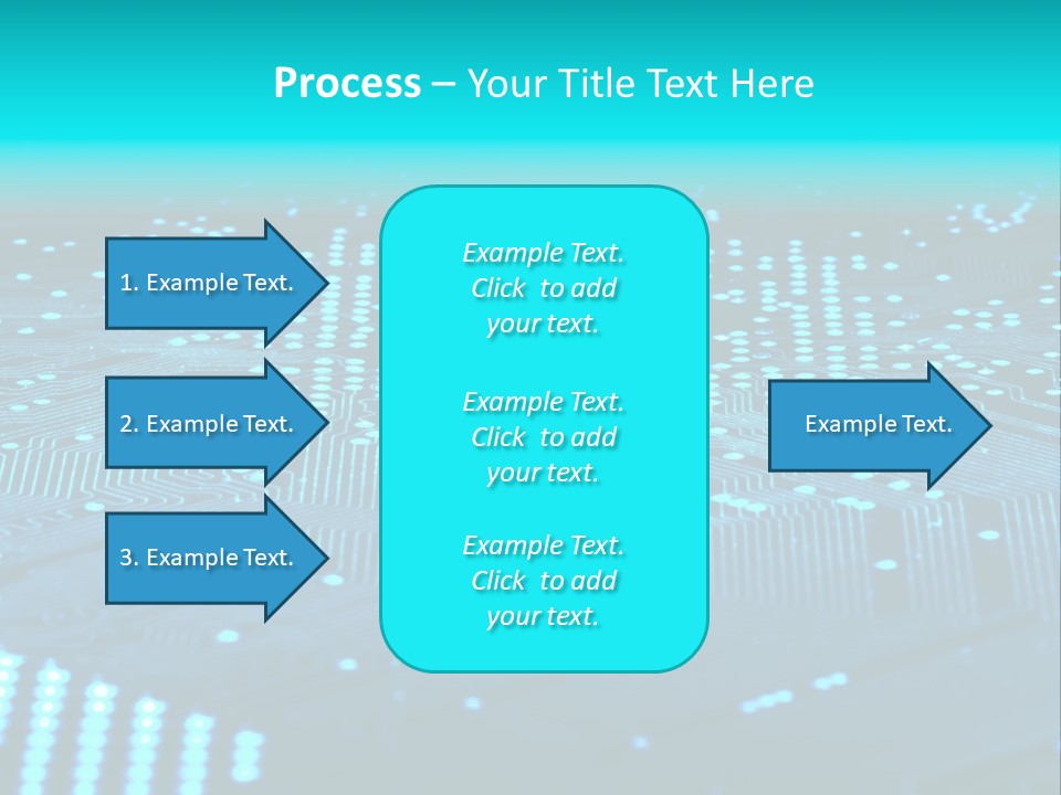 A Computer Circuit Board With Blue Lights On It PowerPoint Template