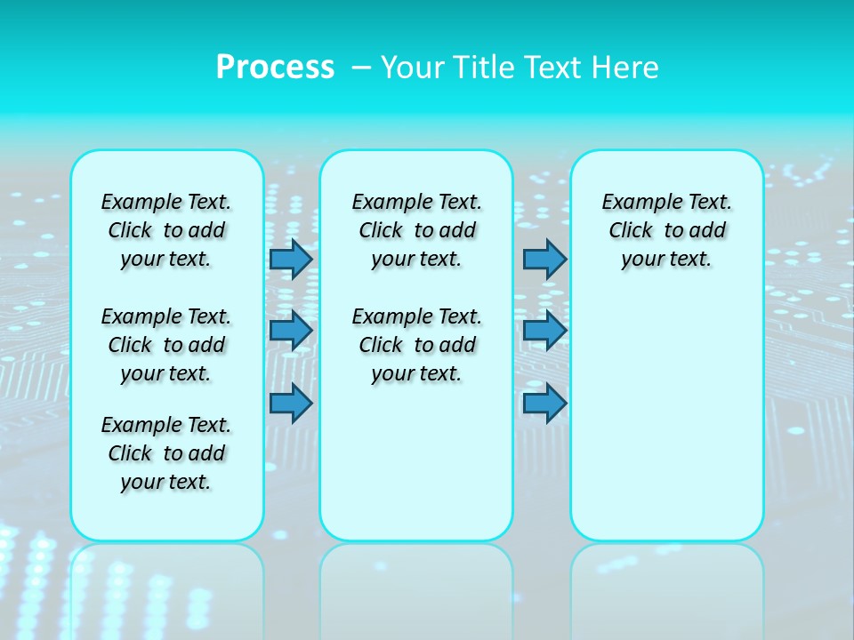 A Computer Circuit Board With Blue Lights On It PowerPoint Template