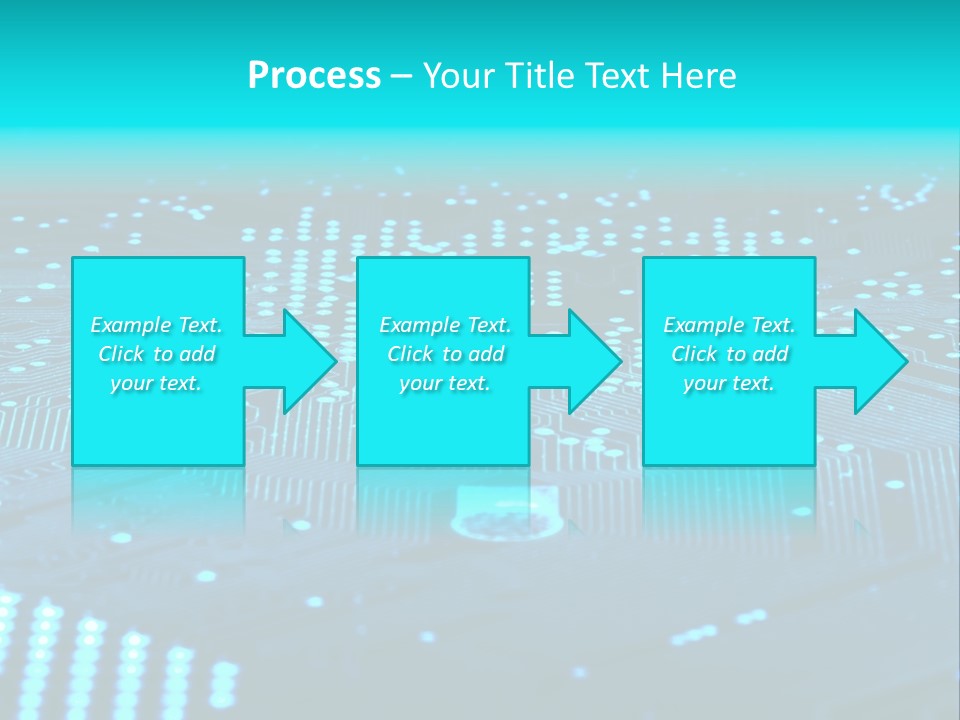 A Computer Circuit Board With Blue Lights On It PowerPoint Template