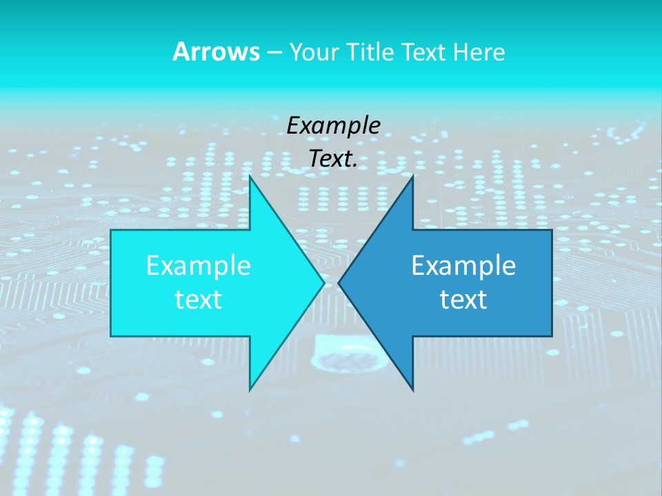 A Computer Circuit Board With Blue Lights On It PowerPoint Template